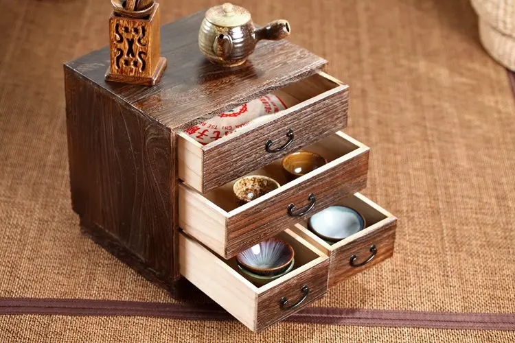 Japanese Antique Wooden 4 Drawer Cabinet Paulownia Wood Asian Traditional Furniture Living Room Small Storage Cabinet For Tea Japanese Antique Wooden 4 Drawer Cabinet Paulownia Wood Asian Traditional Furniture Living Room Small Storage Cabinet For Tea