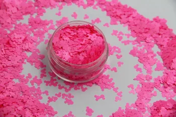 

TCF509 Solvent resistant Neon Pink Color Mickey Mouse shape Glitter Spangles for Nail Polish and Other DIY decoration 1Pack =50g