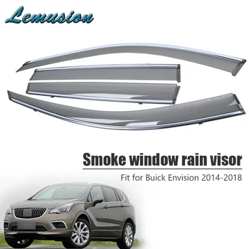 

High Quality 4pcs Smoke Window Rain Visor For Buick Envision 2014 2015 2016 2017 2018 ABS Vent Sun Deflectors Guard Accessories