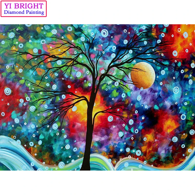 

5D Diy diamond painting cross stitch "Dream Tree" Full Round Diamond embroidery Needlework Rhinestone Mosaic Crafts 1030
