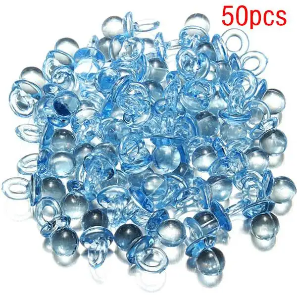 50pcs Mini Acrylic Charms Baby Pacifiers Shower Favors Party Game Decorations