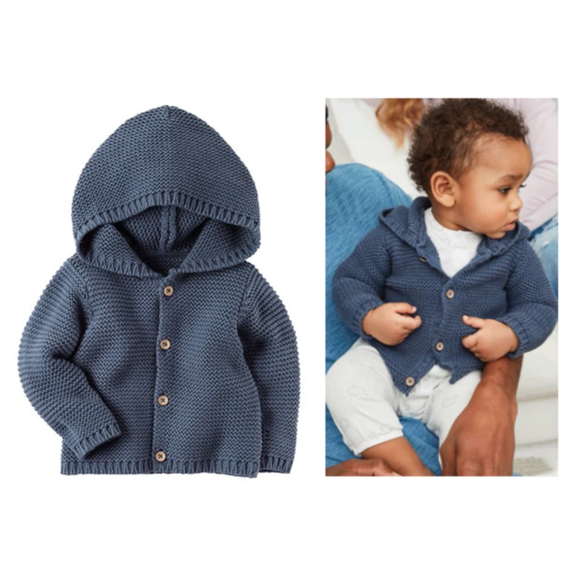 6M-24M Dumanfs Newborn Infant Baby Boys Girls Cartoon Deer Knitted Hooded Tops Sweater Coat Jacket Outfits 
