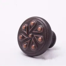 Red Bronze Drawer Kitchen Cabinet Door knob Handle Antique Copper Dresser Cupboard Door pull Vintage Furniture Hardware Knob ORB