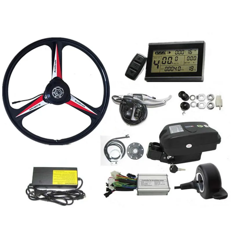 

20 Inch 26 Inch Integrated Wheel Electric Bike Kit Frog Battery Magnesium Alloy Rim 3 Knife E Bike Kit