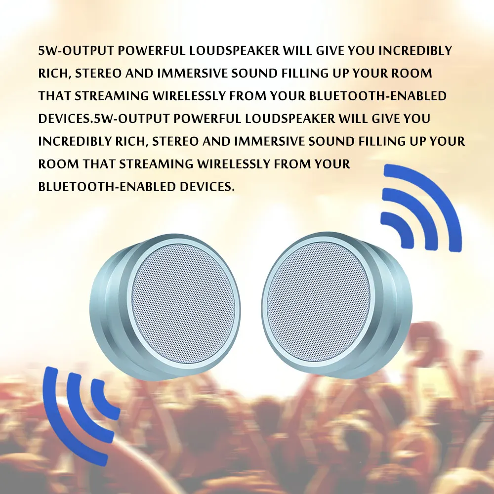 JKR-5 IPX7 Waterproof TWS True Wireless Stereo Mini Bluetooth Speaker (9)