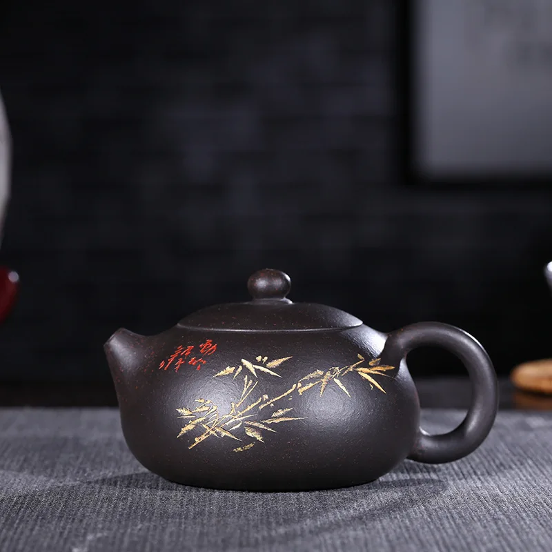 

Teapot Goods Manual Raw Ore Black Cinnabar Black Gold Just Xi Shi Kettle Kungfu Online Teapot Tea Set Direct Selling Wholesale