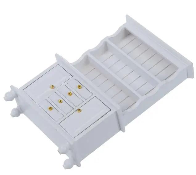 Wxftdmuliufeng 1/12 دمية مصغرة أثاث multilfunction الخشب خزانة خزانة الأبيض Wxftdmuliufeng 1/12 دمية مصغرة أثاث multilfunction الخشب خزانة خزانة الأبيض