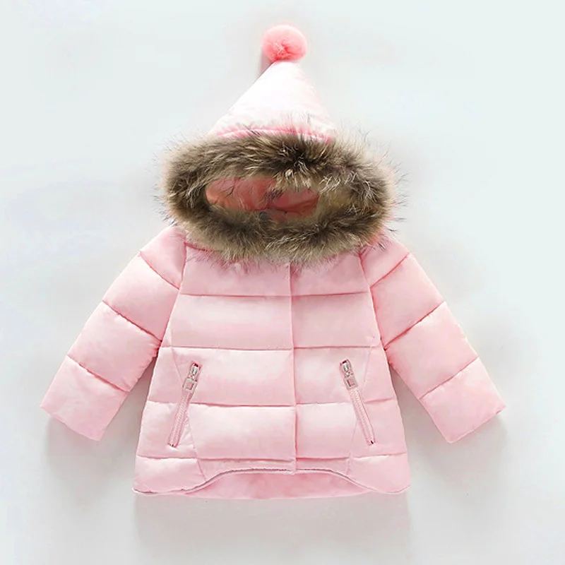 KEAIYOUHUO/зимние пальто для девочек г. Новые куртки для девочек, одежда розовый теплый пуховик с капюшоном пальто для маленьких мальчиков и девочек детская верхняя одежда - Цвет: Pink