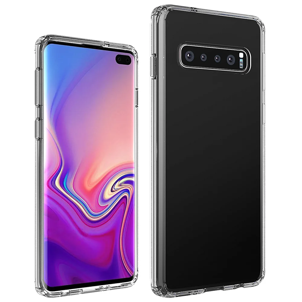 A For Samsung S10 Plus Case Crystal Hybrid Bumper Clear Hard Acrylic