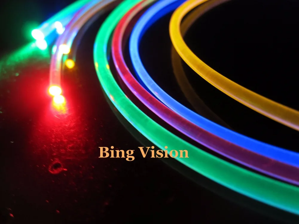 

2.0mm solid core side glow fiber50m super soft bright super soft 2mm diameter for car or indoor side emitting fiber optic