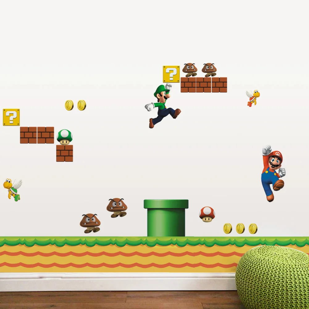 super mario wall stickers for kids room home decor zooyoo1443 cartoon boys girls wall decal mural