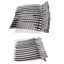 12PcsStainlesssteelDouble-hingedDesignHairpinClipMouthSalonHairToolsAccessoriesHairCareStyling9cm/10 cmgub