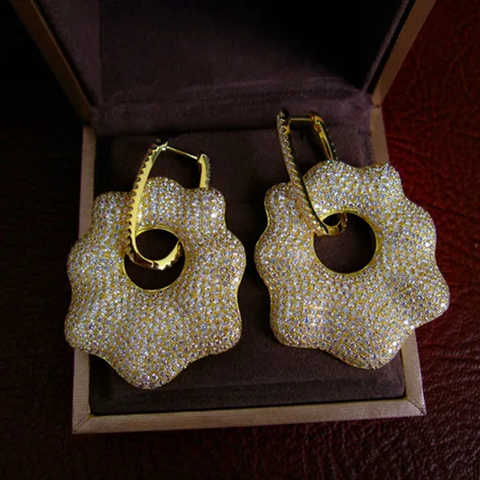 

Luxury micro pave setting AAA cubic zirconia heavy long drop earrings dress patry accessaries,E1541Y