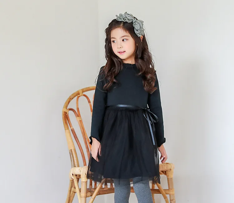 Christmas thick teenage little girls winter dress long sleeve 2017 new kids clothes mesh black red  dress for girls 14 10 12 7 8 9 11 13 years little big girls little girls winter party dress autumn dress girls (5)
