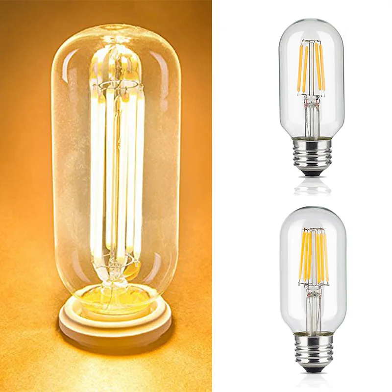 

Newest T45 4/6W Edison Style Antique LED Filament Tubular Light Bulb 2200/3000K E27 Medium Base Lamp --