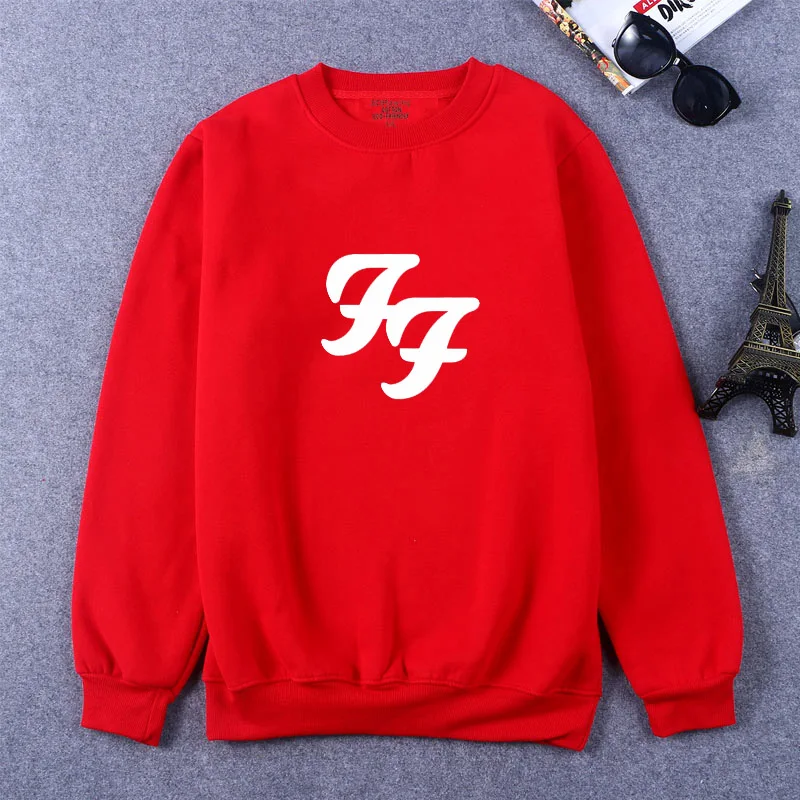 Foo Fighters Print New Fashion  Long sleeves Letter Harajuku Print Girl  Pullovers Tops O-neck Woman Hooded sweatshirt