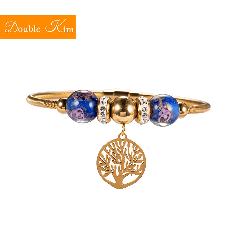

The Tree Of Life Bracelet Bangles Titanium Stainless Steel Material Gold Color Bracelet Fine Trendy Women Jewelry Best Gift