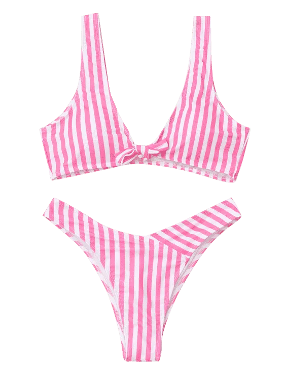 pink striped bikini