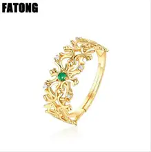 925 sterling silver natural emerald white zircon retro openwork snowflake open ring female. J0334 925 sterling silver natural emerald white zircon retro openwork snowflake open ring female. J0334