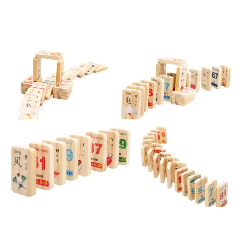 1 Набор деревянное домино игровые игрушки Китайский Персонаж цифры Монтессори Развивающие детские игрушки деревянное домино Горячие