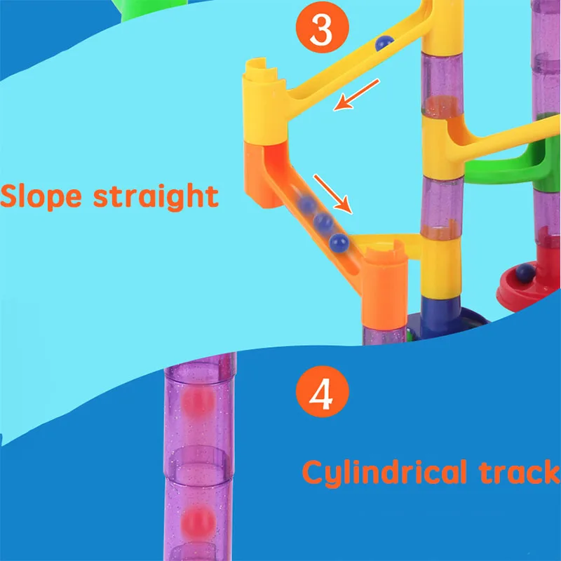 58 шт. DIY Строительство мраморный трек Запуск шары лабиринты трек строительные блоки тип трубопровода блоки строительные игры Детские игрушки
