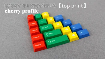 

ENJOYPBT CMYW 24 keycaps cherry profile top print 24 keys for mechanical gaming keyboard 19 RGBY WKL