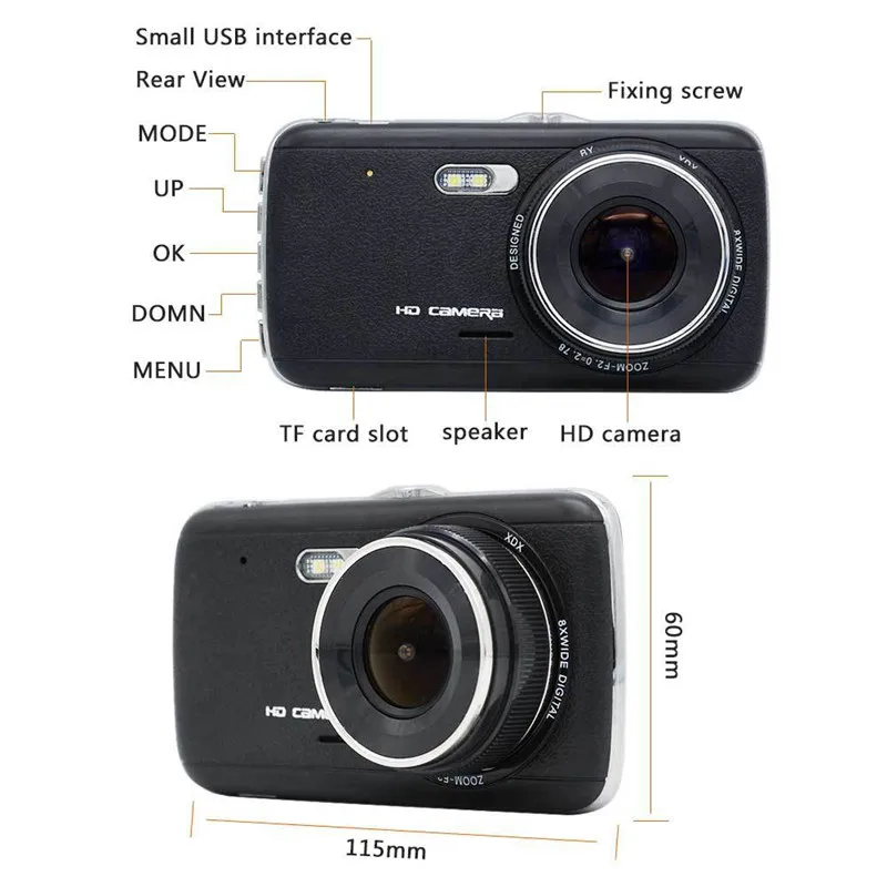 Автомобильный видеорегистратор Accfly 4 0 дюйма Full HD 1296P IPS экран WDR|dash cam camera|dual lensvideo