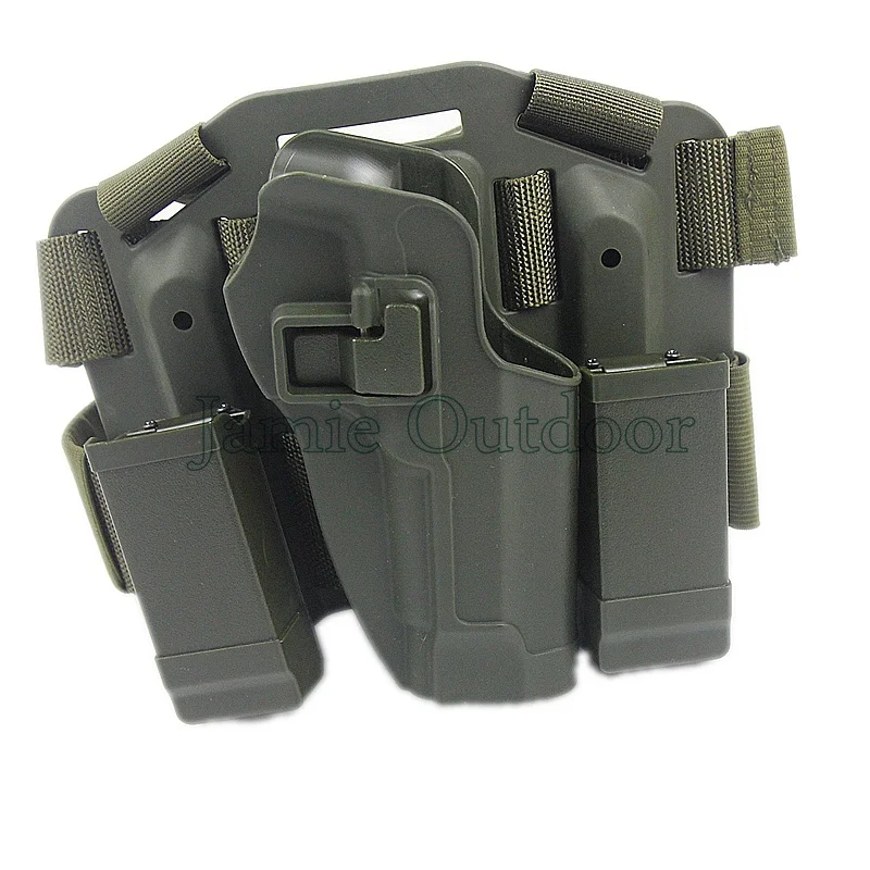 

Airsoft Gear M9 CQC OD Green Black Tan Tactical Drop Leg Holster Outdoor Hunting Airsoft Gun Holster Magazine Pouch Gear