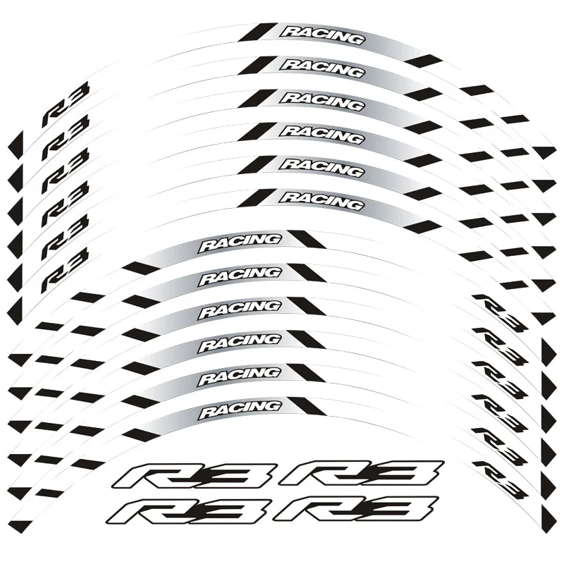 Новинка, высокое качество, 12 шт., подходит для мотоцикла, наклейка для колес, полоса, светоотражающий обод для YAMAHA YZF R3 YZFR3