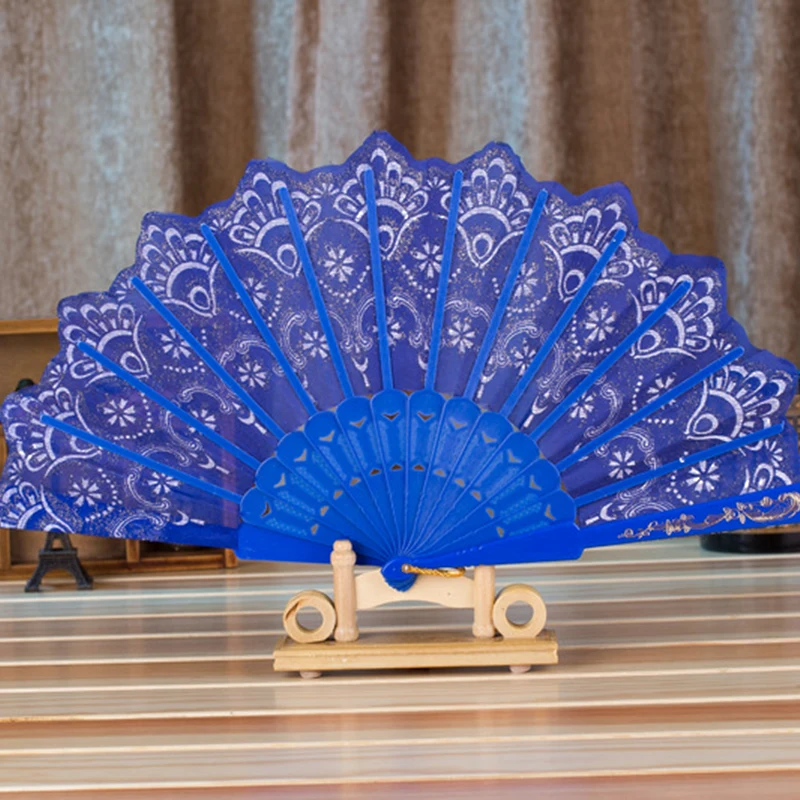 

Chinese/Spanish Style Fan For Wedding Party Gift Lace Silk Home Folding Hand Held Flower Decorative Fans Female Dance Props