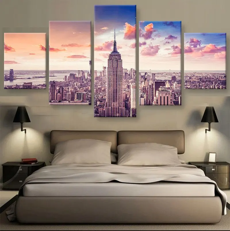 

5 Pieces Canvas Printed New York Home Decor Cuadros Painting Wall Art Decoration Modern Pictures Scenery Poster Artwork Framed