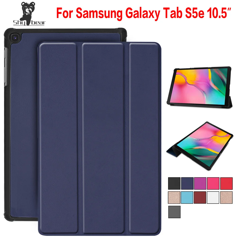 

Slim Magnetic Folding Flip PU Case Cover for Samsung Galaxy Tab S5E 10.5 Tablet 2019 Released Skin Case + Film + Pen