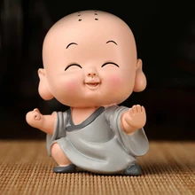 1 шт. Смола маленькое Шаолиньское Кунг-фу Монах Будда кукла интерьер автомобиля ОРНАМЕНТ стол приборной панели автомобиля