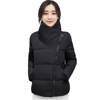 

Stand Collar Womens Winter Jackets Solid Cotton Padded Women Coat Short 2019 New Arrival Ladies Outwear Parka Casaco Feminino