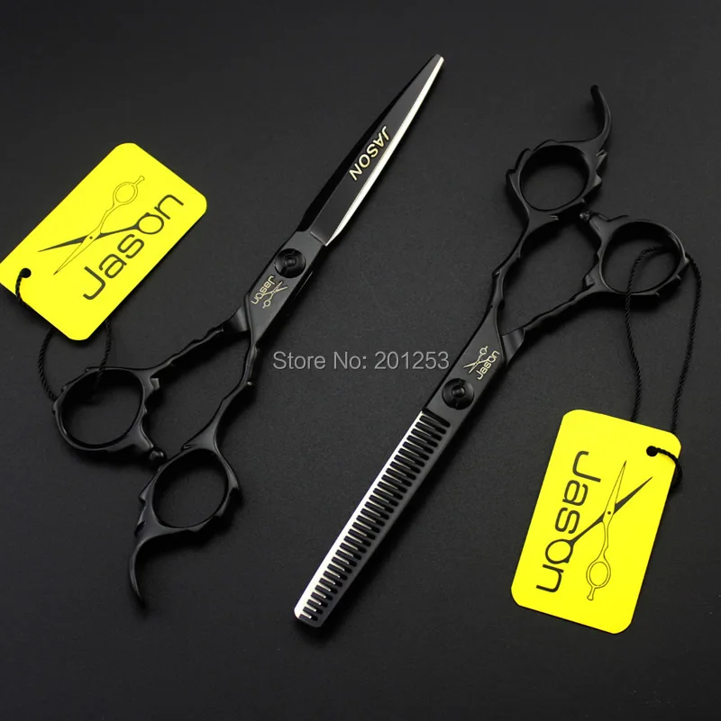 

Professional 6.0Inch Cutting Scissors and Thinning Scissors Kits,JP440C Black Hair Shears for Salon Hairdressers 1set LZS0462