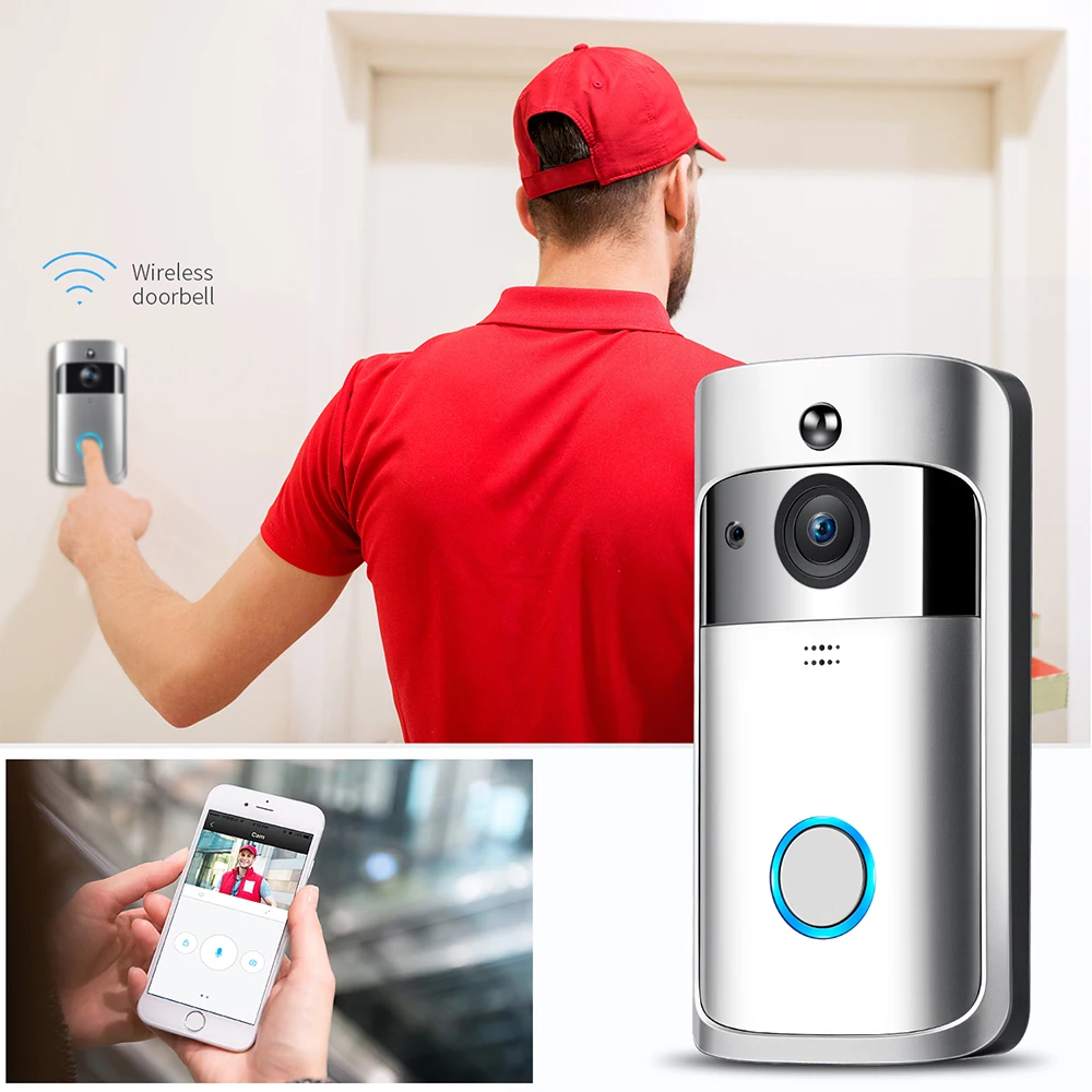 TAOCOCO Smart Video Doorbell Camera WiFi IP Camera Ring Door Video Intercom Two Way Audio APP Control Night Vision Doorbell