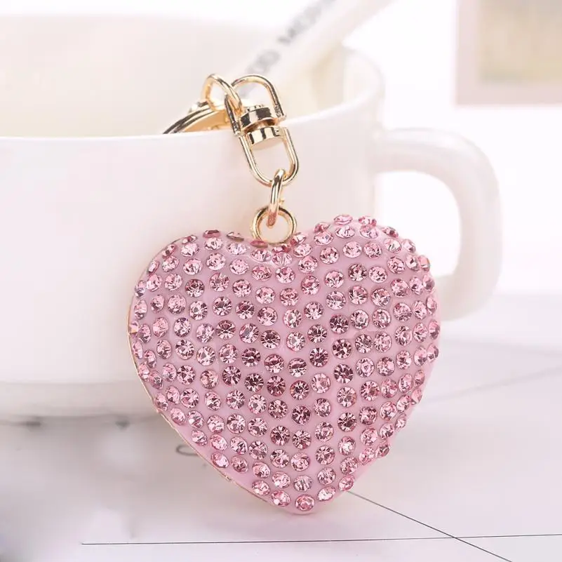 

Bling-world 2020 Love Rhinestone Keychain Bag Handbag Key Ring Car Key Pendant je21