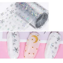 Новая наклейка Снежинка Голографическая фольга на ногти Рождество Зима Дизайн ногтей перевод рисунка фольга стикер украшения из бумаги