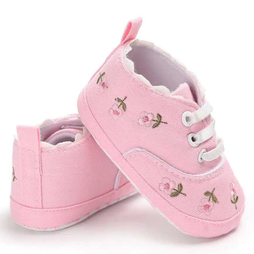 BMF TELOTUNY/Модная хлопковая детская обувь с цветочным принтом для новорожденных девочек; нескользящие кроссовки с мягкой подошвой; парусиновая обувь; Прямая поставка; Apr20