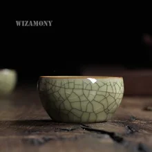 WIZAMONY 1 шт. Китайский Longquan Celadon фарфоровая китайская гайвань чайная чашка чайное блюдце чаша для чая 35 мл китайский чайник кофейная чашка высокое качество