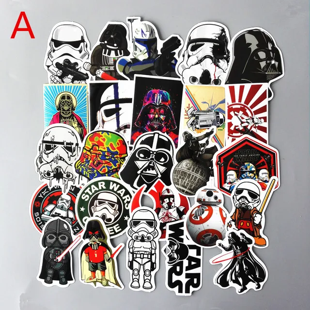 TD ZW 25Pcs/Set Star wars Waterproof Funny Stickers For