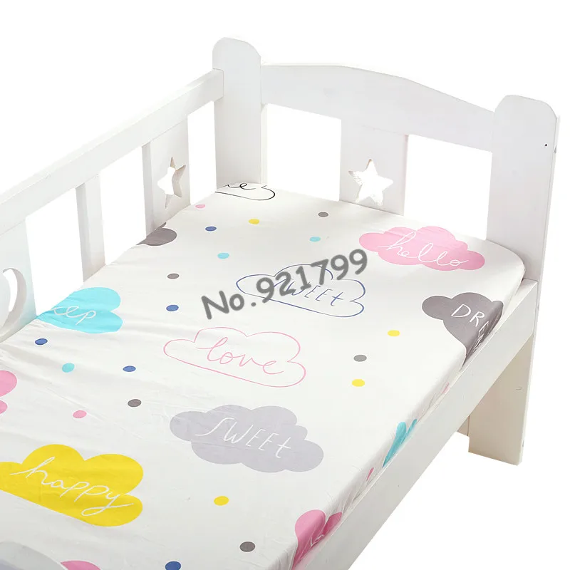 

100%Cotton Cartoon Baby Crib Fitted Sheet Soft Baby Bed Mattress Cover Protector Newborn Bedding Sheet For Cot Size(120*65cm)
