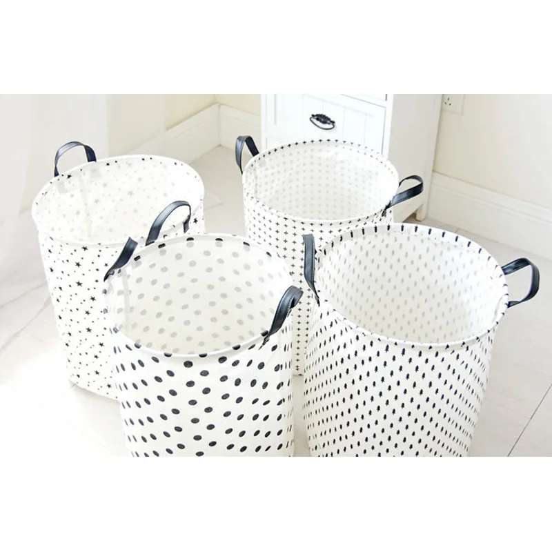 

Cotton Linen Laundry Basket Foldable Waterproof Laundry Hamper Multifunction Storage Basket BDF99
