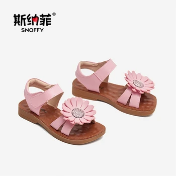 

Children Princess Shoes Sun Flower Sandals Girls Summer Shoes Open Toe Big Kids Beach Sandals Comfortable PU Leather Shoes TX474
