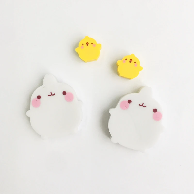 

2pcs /Pack Kawaii Fat Rabbit + Chick Rubber Eraser School Office Supply Drawing Writing Correction Stationery Student Gift