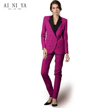 

2 Piece Set Women Business Suits Double Breasted Female Office Uniform Formal Slim Lady Autumn And Winter Work Wear Custom Made