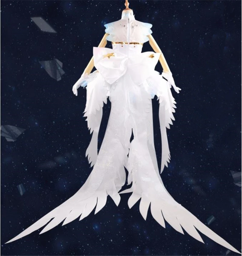 Женский костюм для косплея с прозрачными картами и кристаллами SAKURA Angel летние