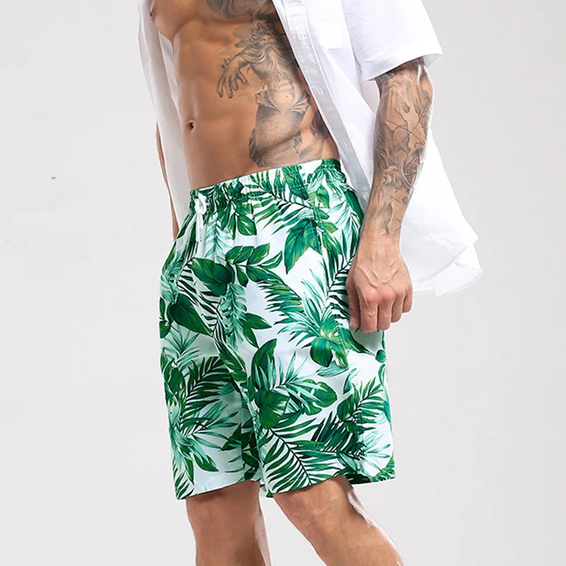 New 3xl Plus Size Printed Quick Dry Men Swimming Trunks Men Swimwear