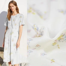 Бумажно-шелковая ткань с печатью на свежем воздухе, тонкая ткань, широкое платье с шарфом