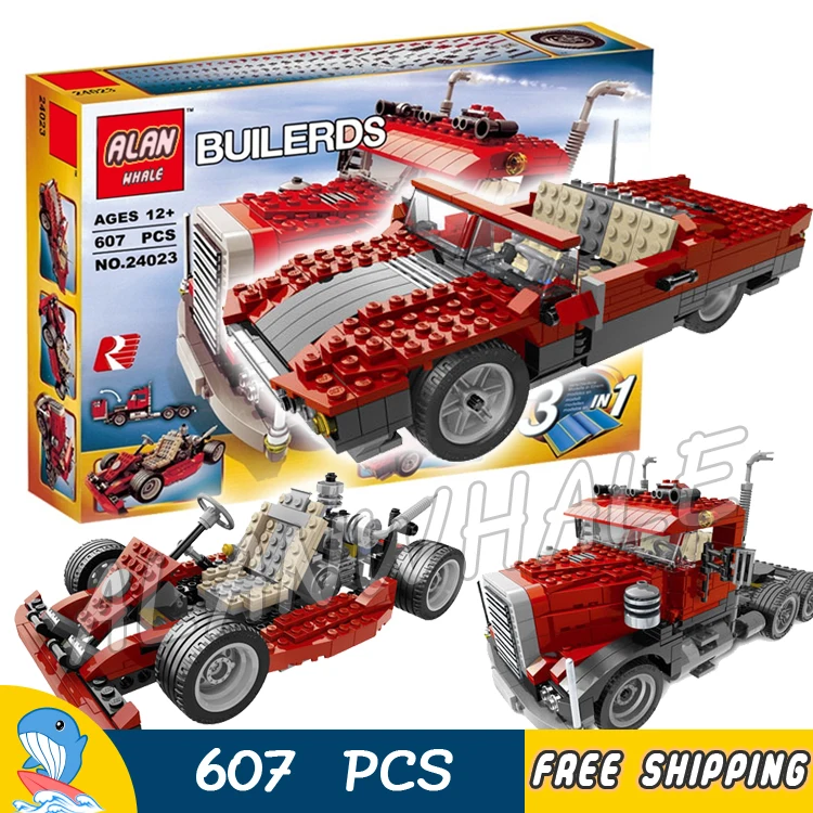 

607pcs 3in1 Creator Series 24023 Big Rig Convertible Go-cart Building Blocks Deformation Truck Toys Compatible With LegoING